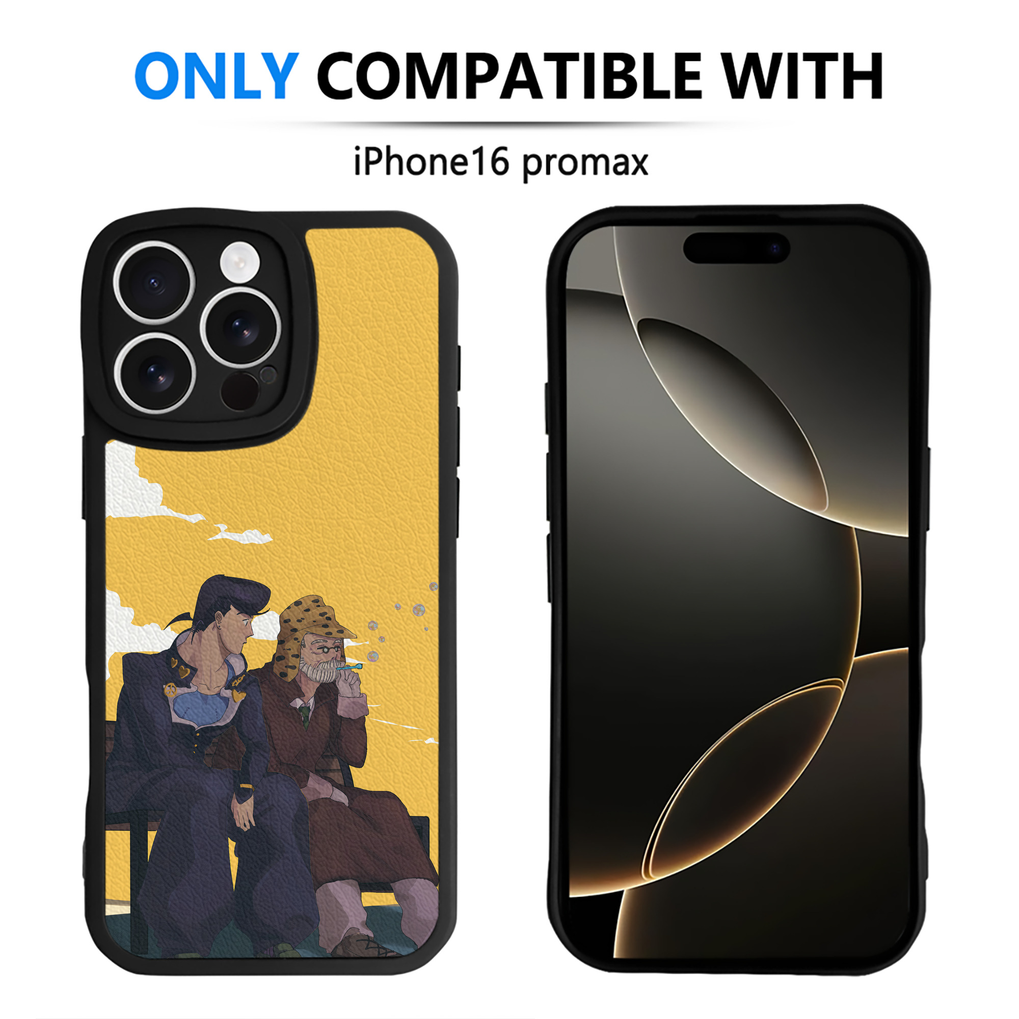 （画像用） ジョジョの奇妙な冒険 JoJo's Bizarre Adventure 【iPhone 16シリーズ対応】シリコンスマホケース（レザー調） 材質：シリコン